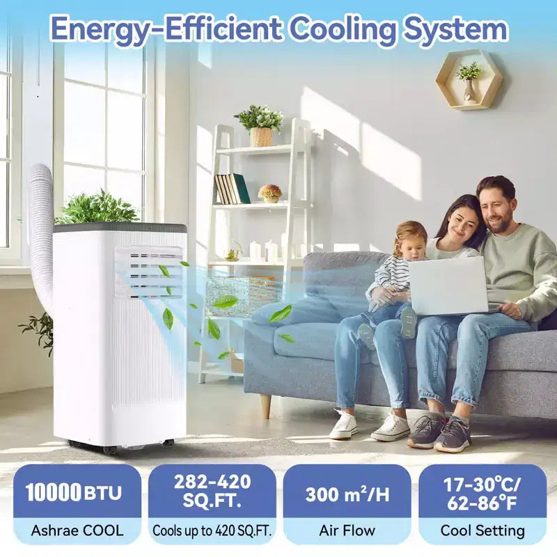 10000 BTU Portable Air Conditioner with Heater 3 in-1 Cooling, AC Portable Air Conditioner
