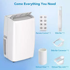 14,000 BTU Portable AC  Cools 750 Sq.Ft Rooms, Includes Window Vent Kit & Remote, Space-Saving & Efficient