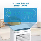 Mobile 8K BTU Portable AC: 4-in-1 Unit with Dehumidifier, Fan & Sleep Mode for 350-450 Sq.Ft. Features Easy Installation, Remote Control & 24H Timer