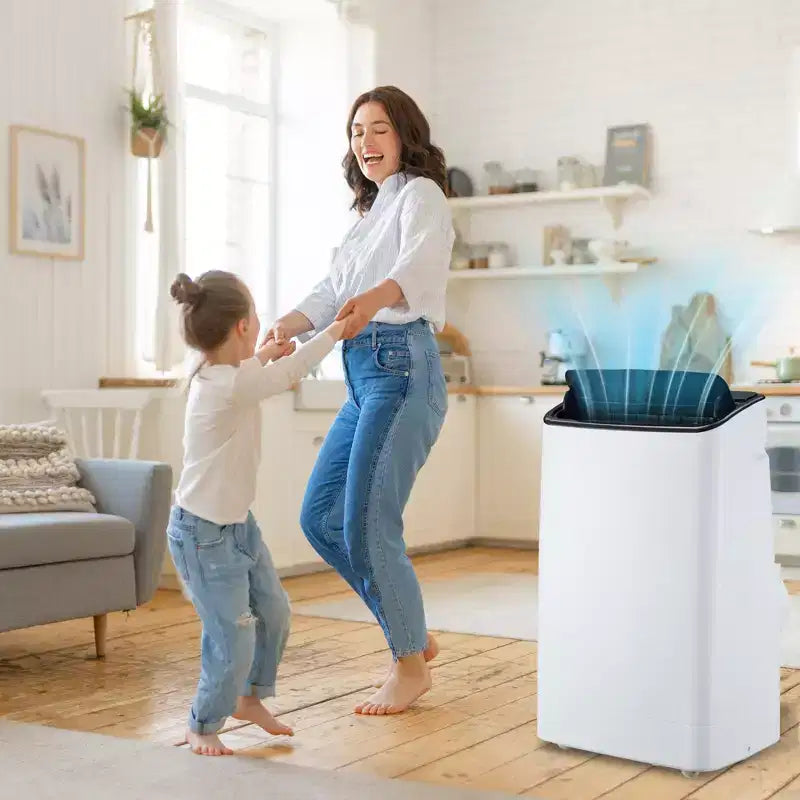 Quiet 14,000 BTU Portable AC Unit: 3-in-1 Cooling, Dehumidifier & Fan for Large Rooms Up to 750 Sq.Ft. Features Remote, Sleep Mode & 24-Hour Timer