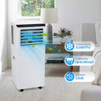 White 8,000 BTU Portable AC Unit  Powerful Cooling for 350 Sq.Ft Spaces. 4 Modes: Cool, Fan, Dehumidify & Sleep with Remote & 24H Programmable Timer