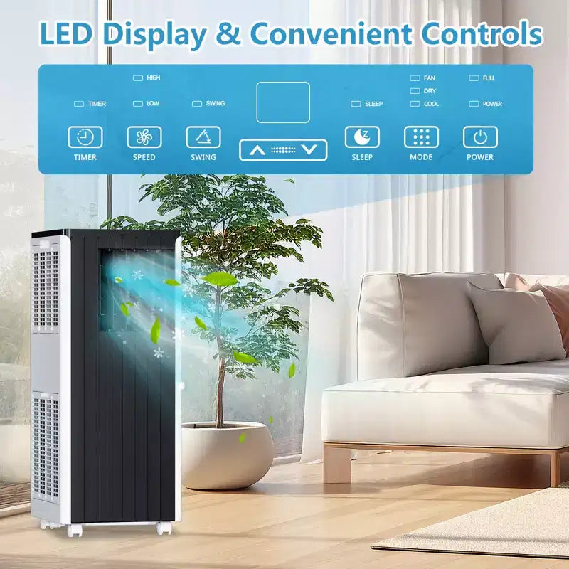 8,000 BTU Portable AC  Built-in Dehumidifier & Fan Cools 350 Sq.Ft. Includes Timer, Sleep Mode, Remote & Window Kit