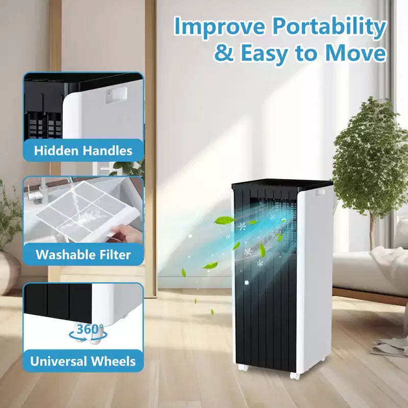 8,000 BTU Portable AC  Built-in Dehumidifier & Fan Cools 350 Sq.Ft. Includes Timer, Sleep Mode, Remote & Window Kit