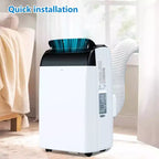 Small & Smart Portable AC: 12K BTU, 3-in-1 Cooling for 550 Sq.Ft. Rooms with LCD Remote Control. Features Fan & Dry Modes in White