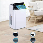 Small & Smart Portable AC: 12K BTU, 3-in-1 Cooling for 550 Sq.Ft. Rooms with LCD Remote Control. Features Fan & Dry Modes in White