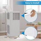 White 8,000 BTU 3-in-1 Floor Standing Portable Air Conditioner  Cools 350 Sq.Ft. with Dehumidifier, Fan & Remote Control