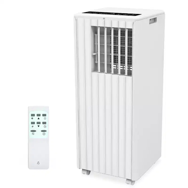 White 8,000 BTU 3-in-1 Floor Standing Portable Air Conditioner  Cools 350 Sq.Ft. with Dehumidifier, Fan & Remote Control