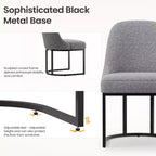 Juego de 2 sillas de comedor tapizadas con estructura de metal resistente y respaldo curvado, patas de altura ajustable para cocina y sala de estar