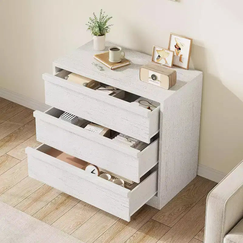 Cómoda alta moderna de 4 cajones, cajonera de almacenamiento de mediados de siglo para dormitorio, sala de estar y entrada