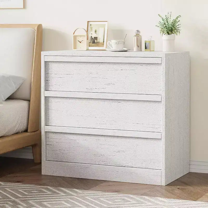Cómoda alta moderna de 4 cajones, cajonera de almacenamiento de mediados de siglo para dormitorio, sala de estar y entrada