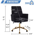 Silla de oficina elevable con respaldo medio, tela a rayas, ergonómica. Ideal para trabajar, estudiar y relajarse.