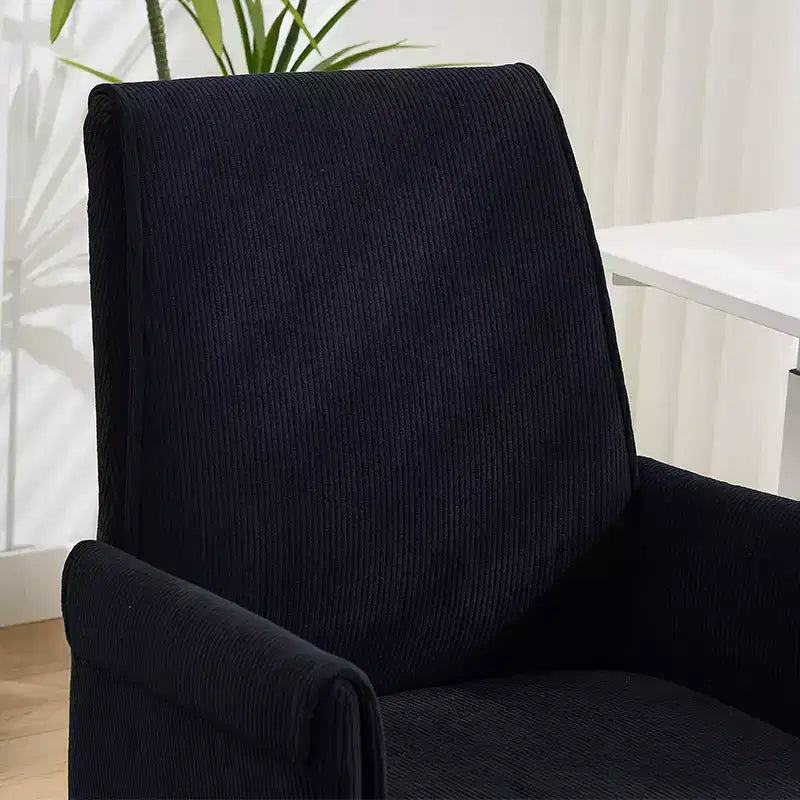 Silla de oficina elevable con respaldo medio, tela a rayas, ergonómica. Ideal para trabajar, estudiar y relajarse.