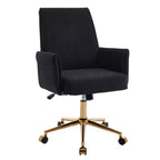 Silla de oficina elevable con respaldo medio, tela a rayas, ergonómica. Ideal para trabajar, estudiar y relajarse.