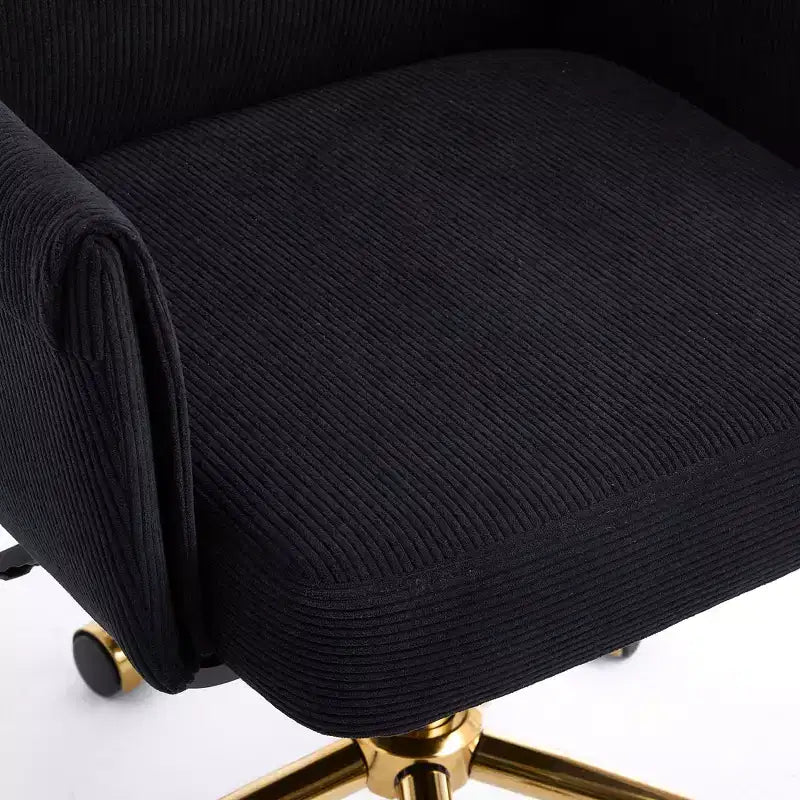 Silla de oficina elevable con respaldo medio, tela a rayas, ergonómica. Ideal para trabajar, estudiar y relajarse.