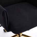Silla de oficina elevable con respaldo medio, tela a rayas, ergonómica. Ideal para trabajar, estudiar y relajarse.