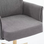 Silla de oficina elevable con respaldo medio, tela a rayas, ergonómica. Ideal para trabajar, estudiar y relajarse.
