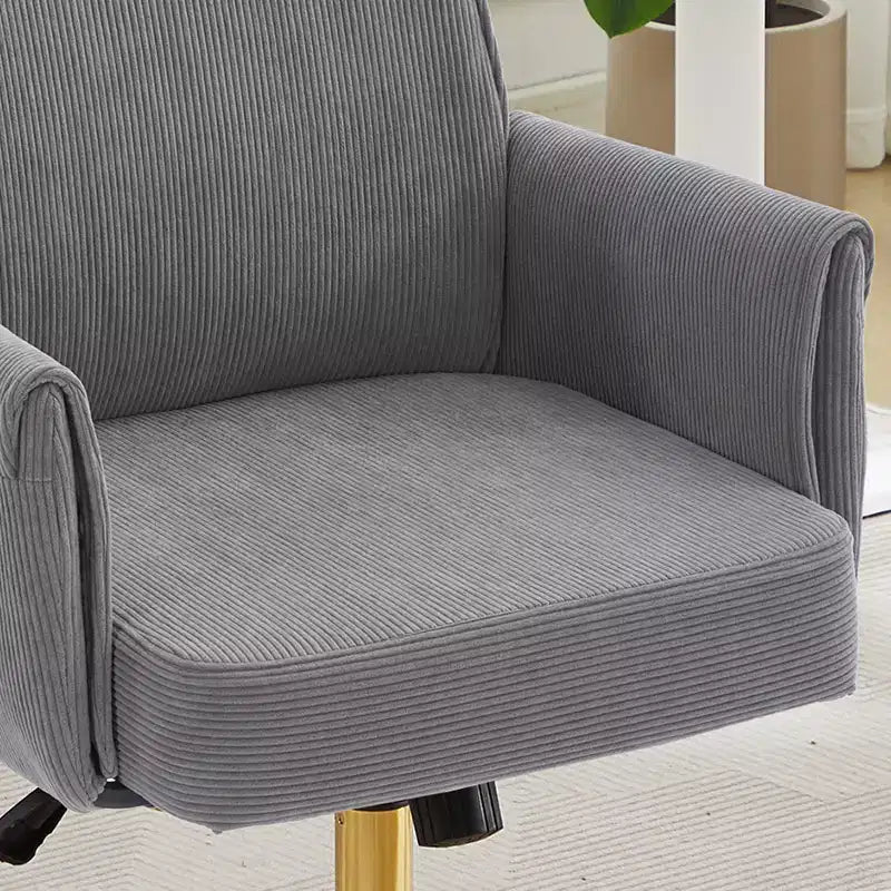 Silla de oficina elevable con respaldo medio, tela a rayas, ergonómica. Ideal para trabajar, estudiar y relajarse.