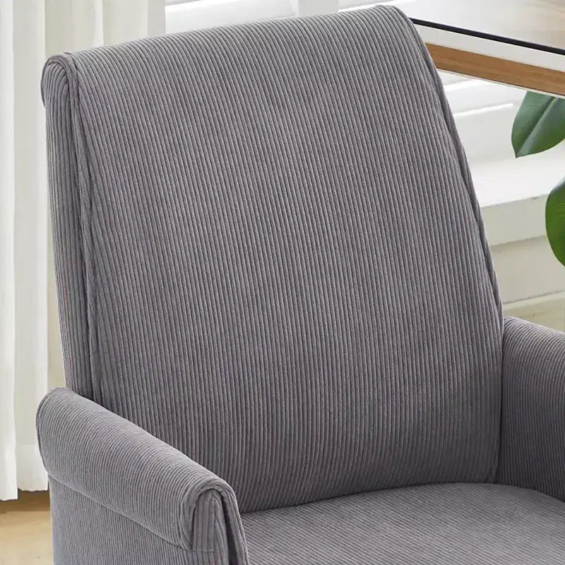 Silla de oficina elevable con respaldo medio, tela a rayas, ergonómica. Ideal para trabajar, estudiar y relajarse.