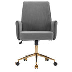 Silla de oficina elevable con respaldo medio, tela a rayas, ergonómica. Ideal para trabajar, estudiar y relajarse.