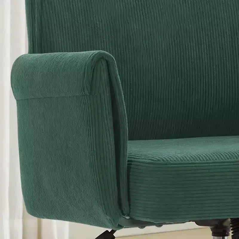 Silla de oficina elevable con respaldo medio, tela a rayas, ergonómica. Ideal para trabajar, estudiar y relajarse.