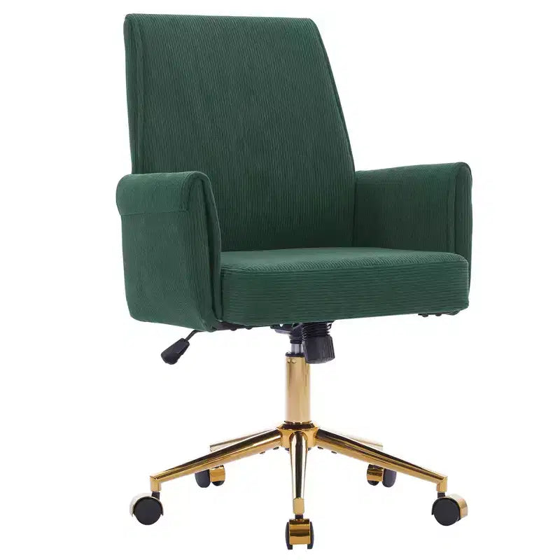 Silla de oficina elevable con respaldo medio, tela a rayas, ergonómica. Ideal para trabajar, estudiar y relajarse.