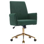 Silla de oficina elevable con respaldo medio, tela a rayas, ergonómica. Ideal para trabajar, estudiar y relajarse.