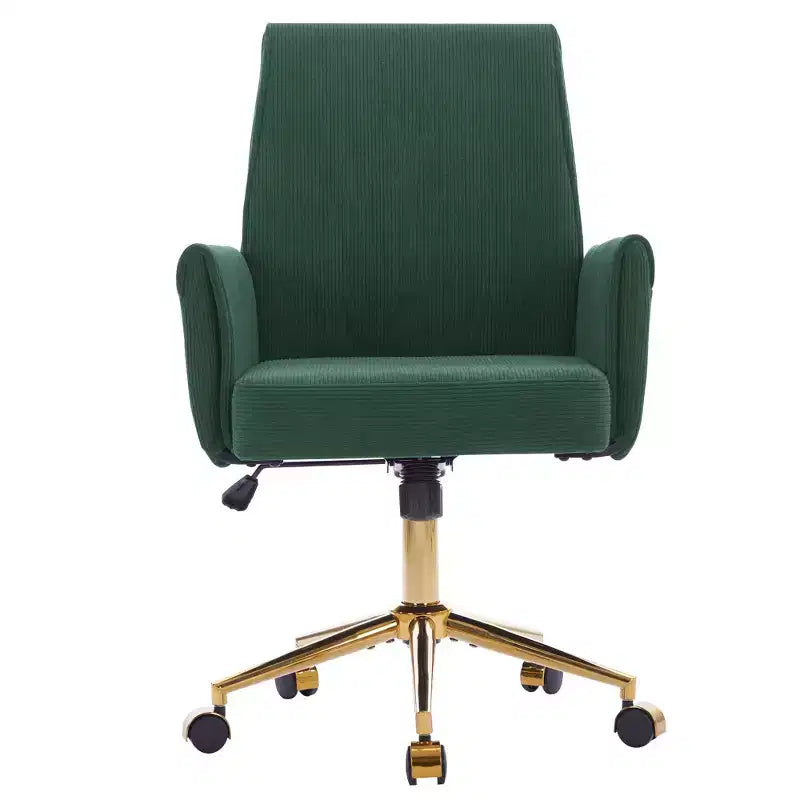 Silla de oficina elevable con respaldo medio, tela a rayas, ergonómica. Ideal para trabajar, estudiar y relajarse.