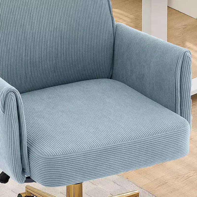 Silla de oficina elevable con respaldo medio, tela a rayas, ergonómica. Ideal para trabajar, estudiar y relajarse.