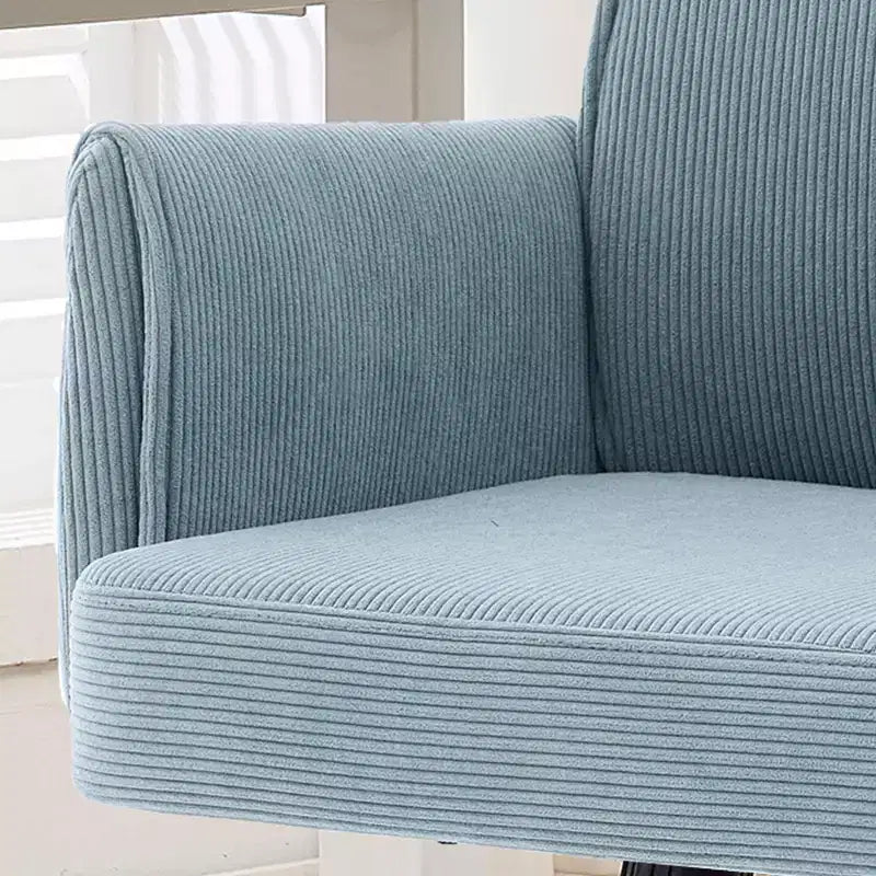 Silla de oficina elevable con respaldo medio, tela a rayas, ergonómica. Ideal para trabajar, estudiar y relajarse.