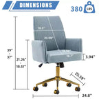 Silla de oficina elevable con respaldo medio, tela a rayas, ergonómica. Ideal para trabajar, estudiar y relajarse.