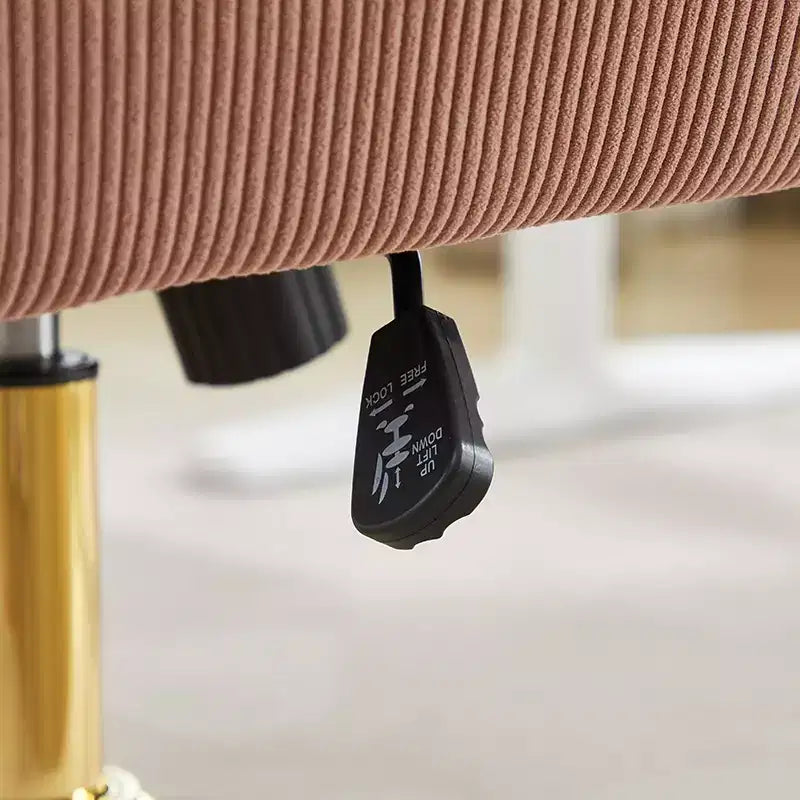 Silla de oficina elevable con respaldo medio, tela a rayas, ergonómica. Ideal para trabajar, estudiar y relajarse.