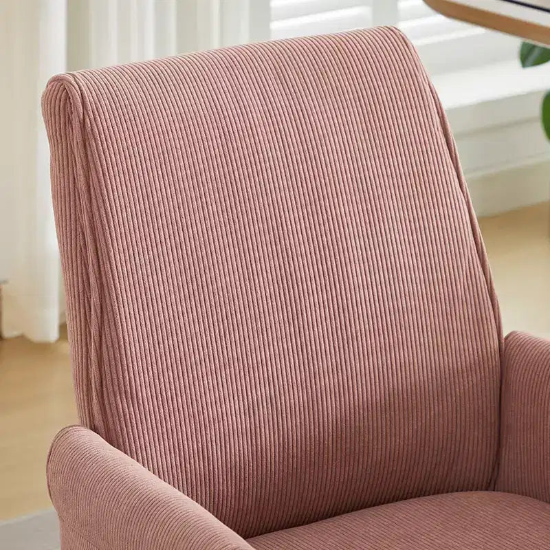 Silla de oficina elevable con respaldo medio, tela a rayas, ergonómica. Ideal para trabajar, estudiar y relajarse.