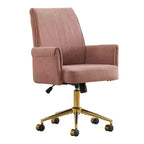 Silla de oficina elevable con respaldo medio, tela a rayas, ergonómica. Ideal para trabajar, estudiar y relajarse.