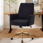 Silla de oficina elevable con respaldo medio, tela a rayas, ergonómica. Ideal para trabajar, estudiar y relajarse.