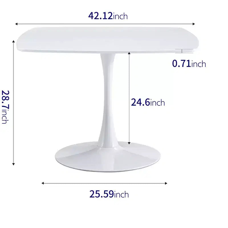 Mesa de comedor Mid-Century de 42,1 pulgadas con tablero redondo de MDF y patas cruzadas, para 4-6 personas, también funciona como mesa de centro