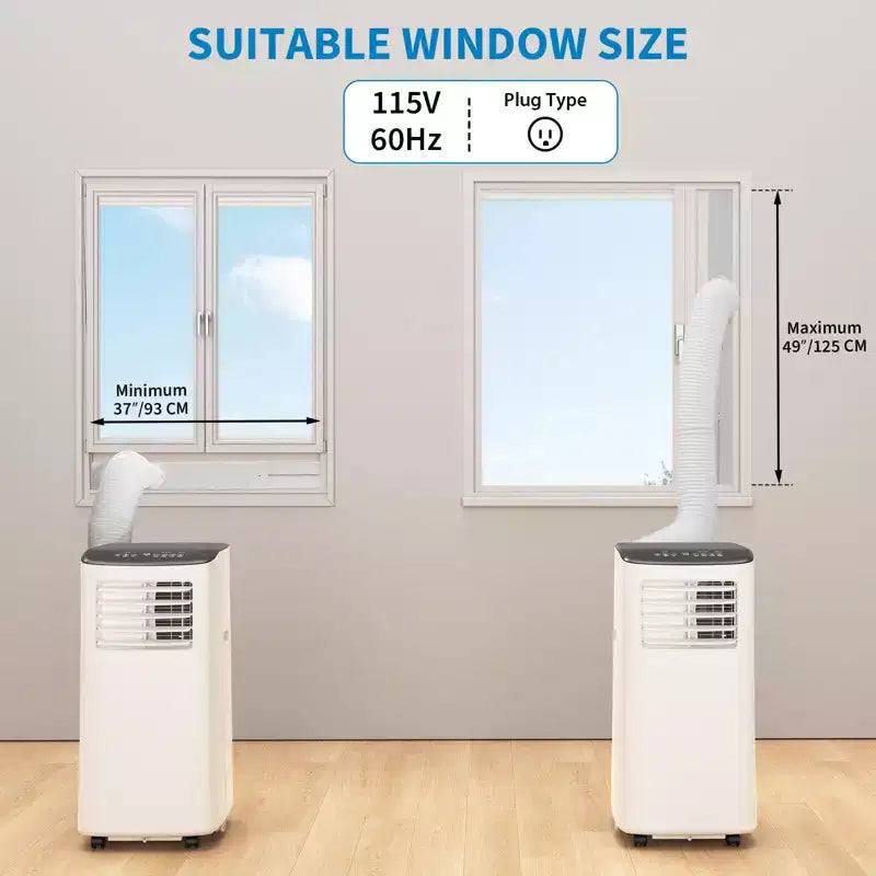 8000 BTU Portable Air Conditioner for Rooms Up to 350 Sq Ft, 3-in-1 AC Unit with Fan, Dehumidifier, Remote & Sleep Mode