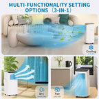 8000 BTU Portable Air Conditioner for Rooms Up to 350 Sq Ft, 3-in-1 AC Unit with Fan, Dehumidifier, Remote & Sleep Mode