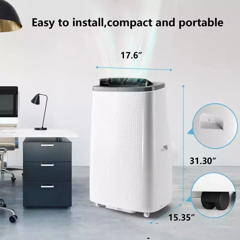 14000 BTU Portable Air Conditioner - Cooling, Dehumidifier & Fan for 700 Sq Ft with Remote & Auto Swing, One-year warranty