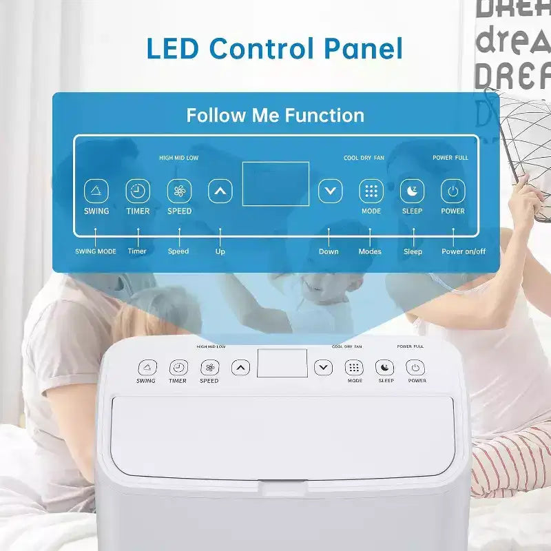 15K BTU Portable AC for Large Rooms - Cooling, Dehumidifier & Fan for 500-850 Sq Ft Spaces, One-year Warranty