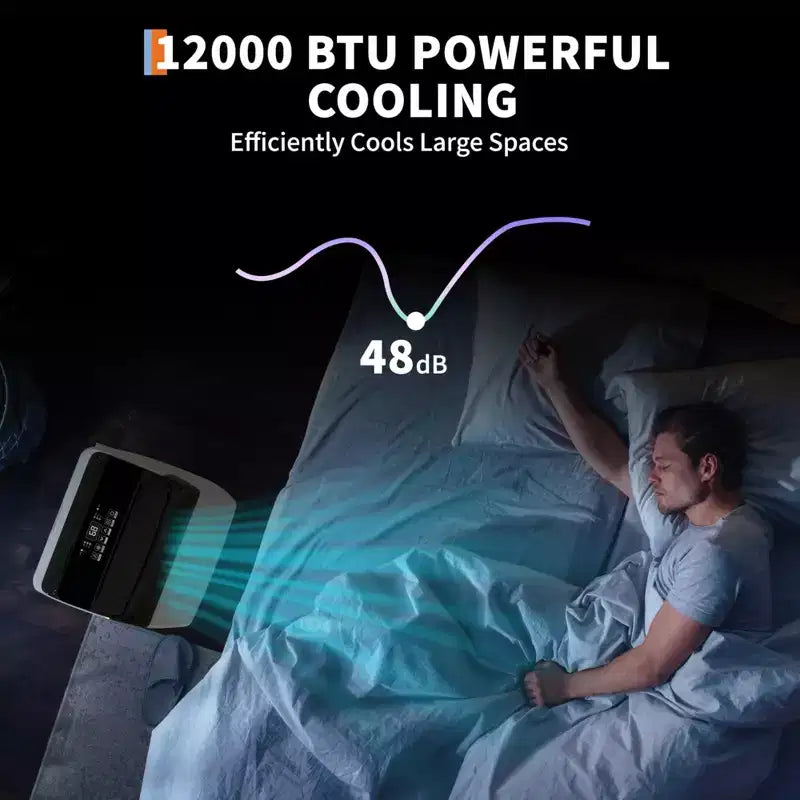 GustoWave 12000 BTU Portable Air Conditioner, 3-IN-1 Smart AC Units with Remote Control for Rooms up to 550 Sq.ft
