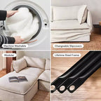 Sofá Modular Lavable de 4 Plazas con Otomana tipo Banco