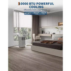10,000 BTU 3-in-1 Portable Air Conditioner - Cools Up to 450 Sq.Ft, Drainage-free Cooling, Quiet Sleep Mode, Black&Grey Cover