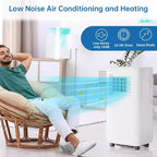 GustoWave 10000 BTU Portable Air Conditioner for Room up to 450 Sq. Ft. with 24H Timer, Sleep Mode
