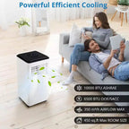 GustoWave 10000 BTU Portable Air Conditioner for Room up to 450 Sq. Ft. with 24H Timer, Sleep Mode, Black Top
