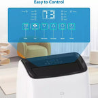 GustoWave 14000 BTU Portable Air Conditioner with Heater, Indoor AC Unit for Rooms up to 750 Sq.ft, White/Black