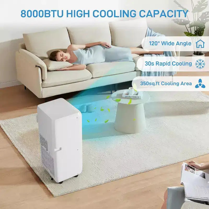 GustoWave 3-in-1 10000 BTU Portable Air Conditioner Cools Up to 450 Sq. Ft. for Home, Office, Bedroom