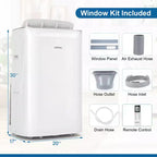 Costway 15000 BTU Inverter Portable Air Conditioner with Fan, Dehumidifier, Auto Swing