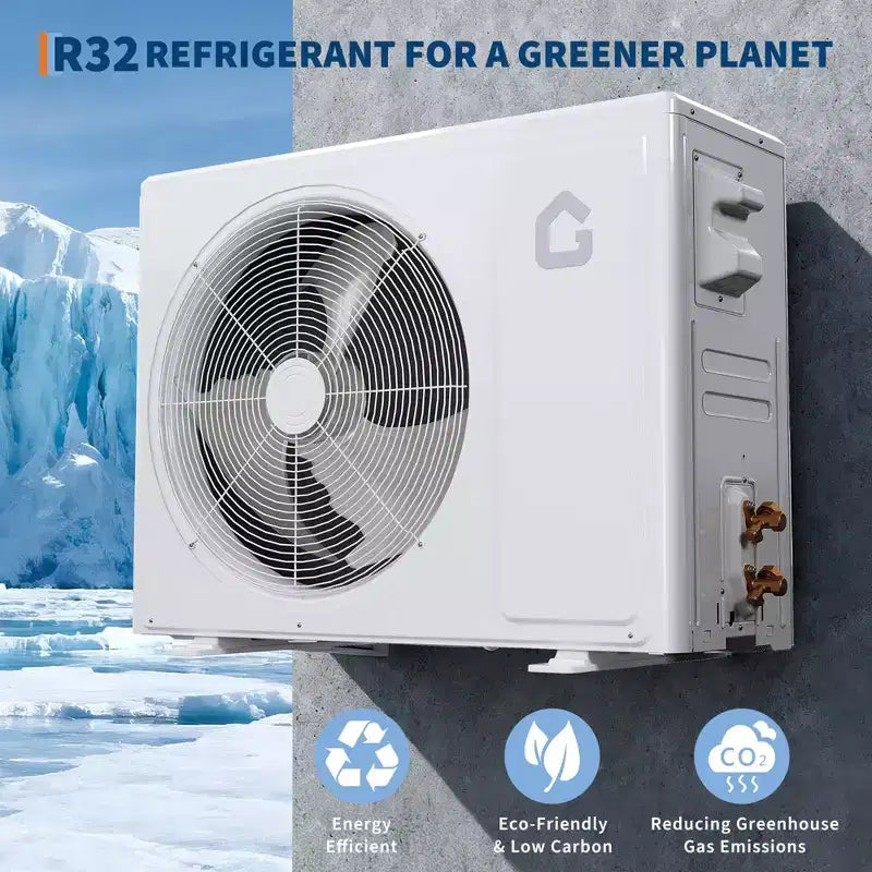 Acekool 9000 BTU 19 SEER2 Mini Split AC, Ultra-Quiet Inverter Heat Pump, 230V, White, 10ft Line Set