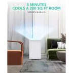 Acekool 12000 BTU 3-in-1 Portable Air Conditioner, Cools 550 Sq.Ft, Remote, Auto Swing & Timer, White