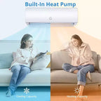 Acekool 17000 BTU Mini Split Air Conditioner Heater, WiFi Inverter Heat Pump, Ductless AC 230V, Cools Heats 1250 Sq.Ft, White